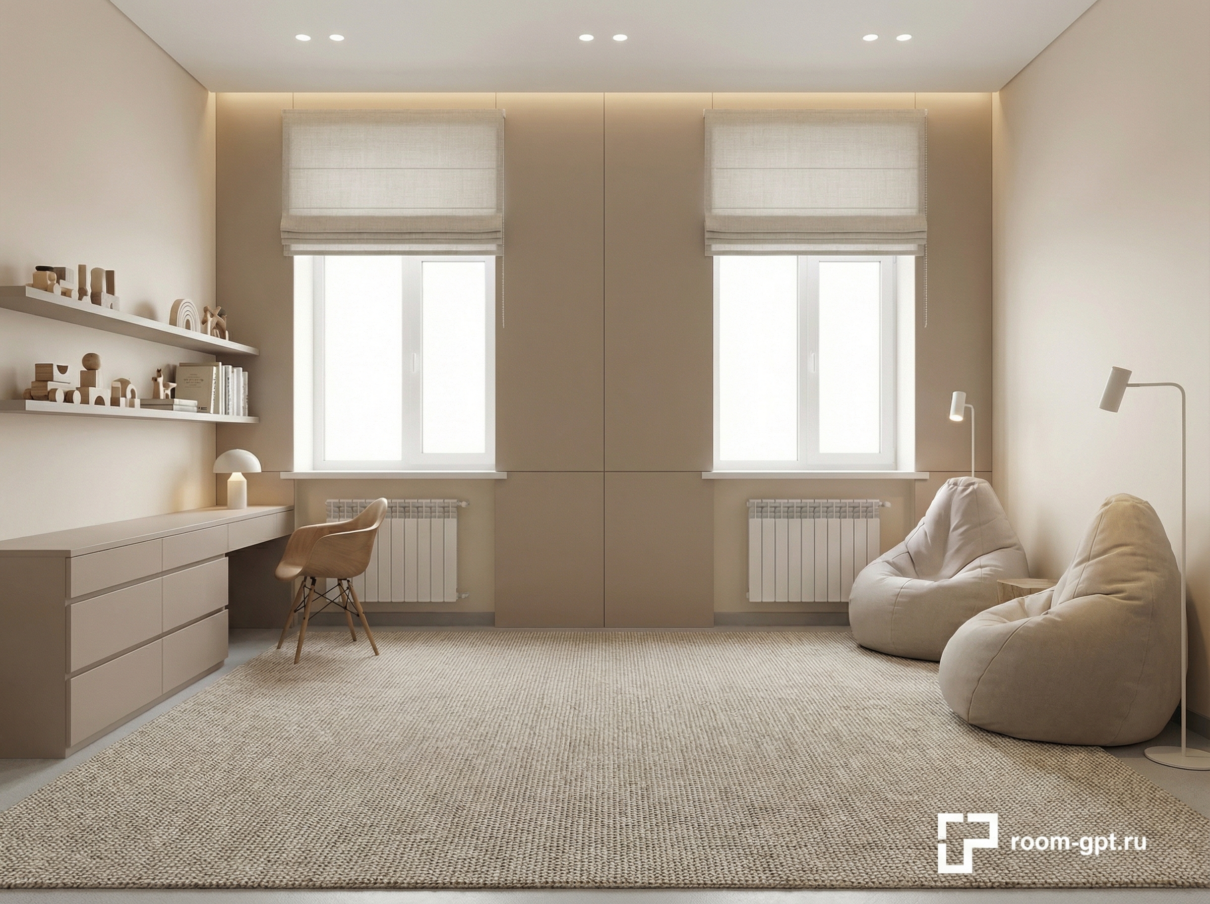 Дизайн детской в стиле Минимализм — фото интерьера от нейросети RoomGPT