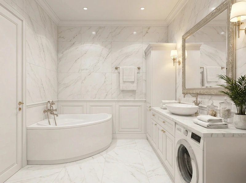 Дизайн интерьера в стиле Классика — Ванная от нейросети RoomGPT