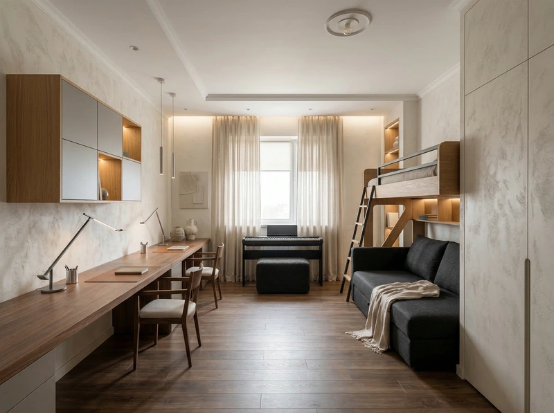 Дизайн детской в стиле Минимализм — фото интерьера от нейросети RoomGPT