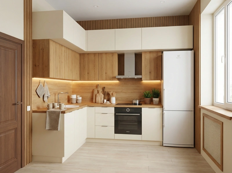 Дизайн интерьера в стиле Хюгге — Кухня от нейросети RoomGPT