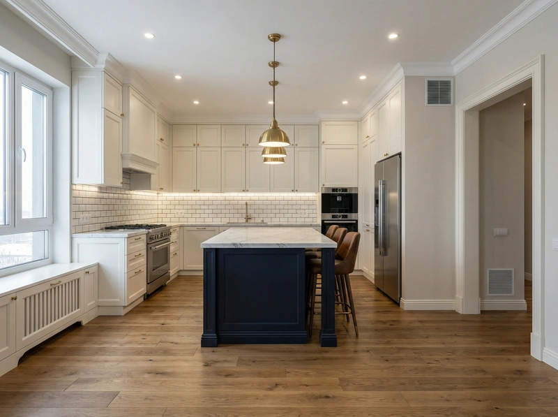 Дизайн интерьера в стиле Классика — Кухня от нейросети RoomGPT