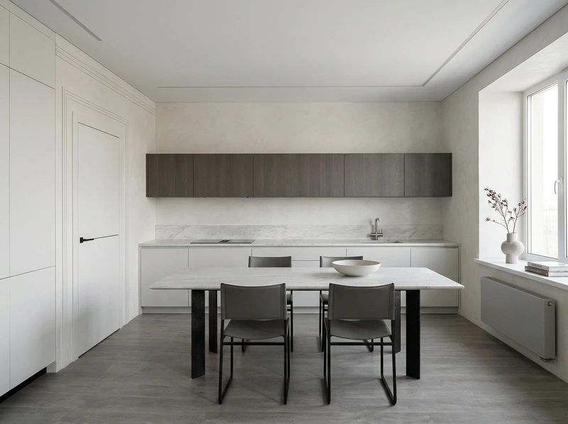 Дизайн интерьера в стиле Минимализм — Кухня от нейросети RoomGPT