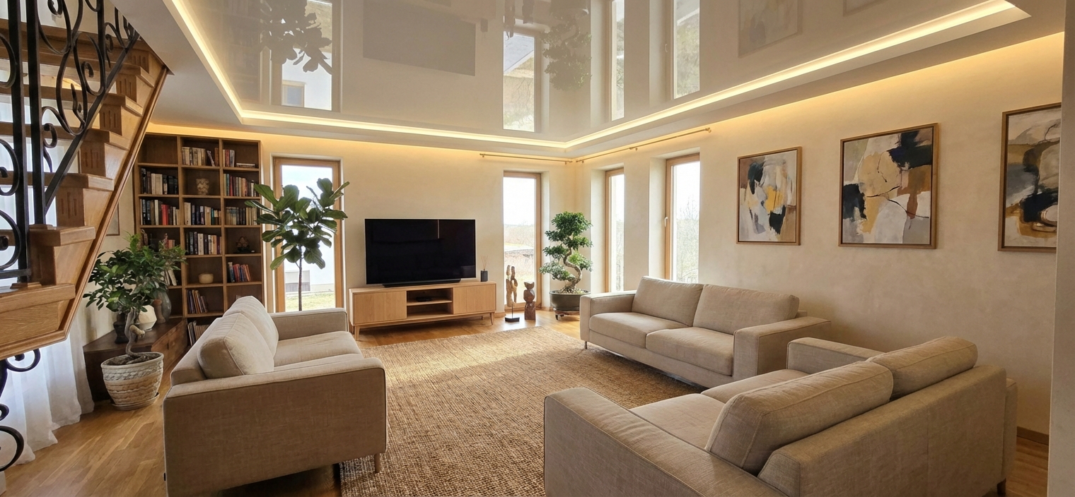 Дизайн гостиной в стиле Japandi — фото интерьера от нейросети RoomGPT