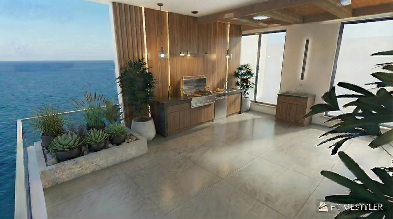 Дизайн интерьера в стиле Контемпорари — Кухня от нейросети RoomGPT