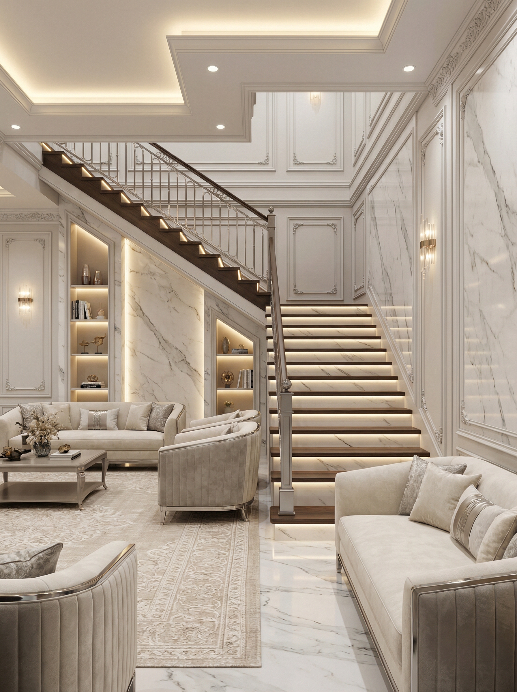 Дизайн гостиной в стиле Классика — фото интерьера от нейросети RoomGPT