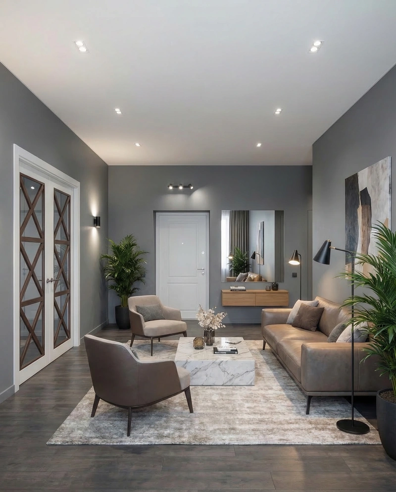 Дизайн гостиной в стиле Контемпорари — фото интерьера от нейросети RoomGPT