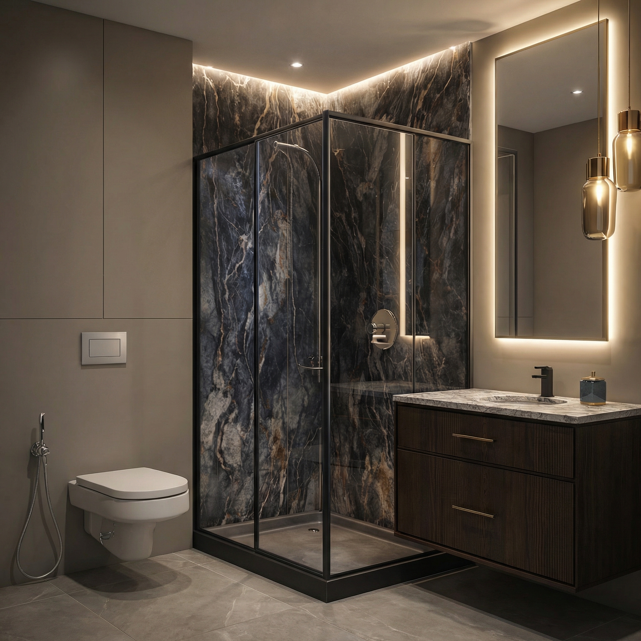 Дизайн ванной в стиле Эклектика — фото интерьера от нейросети RoomGPT