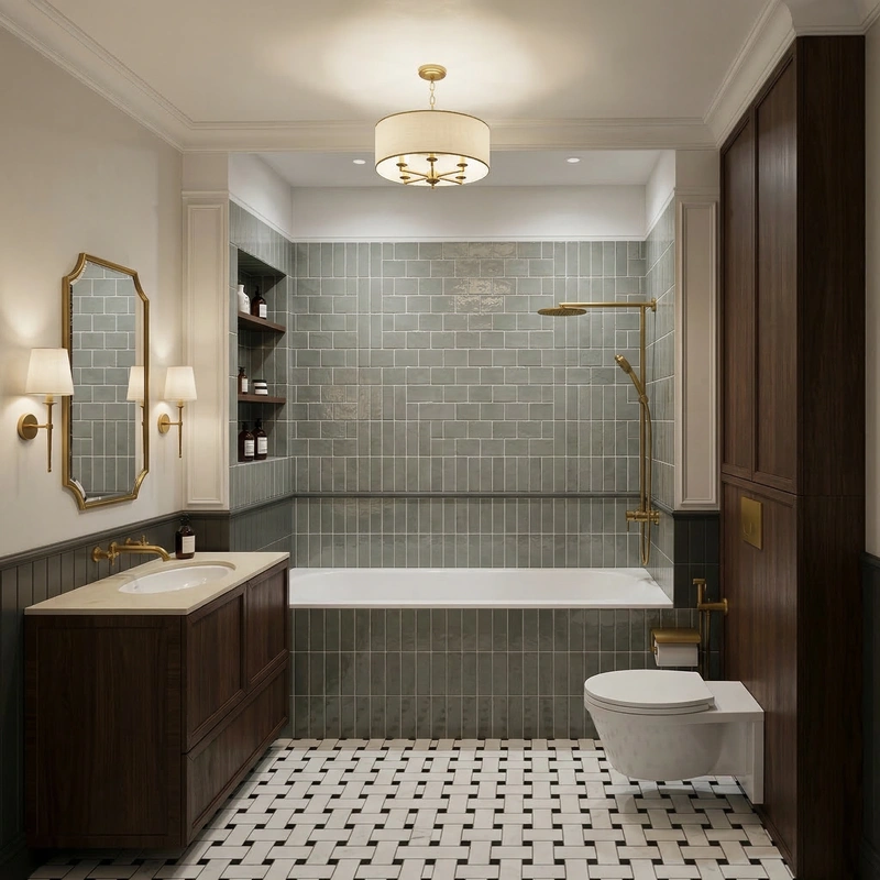 Дизайн интерьера в стиле Классика — Ванная от нейросети RoomGPT