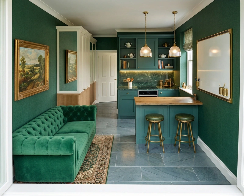 Дизайн гостиной в стиле Британский — фото интерьера от нейросети RoomGPT