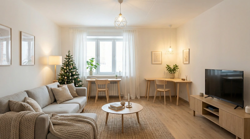 Дизайн интерьера в стиле Хюгге — Гостиная от нейросети RoomGPT