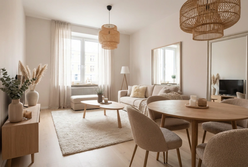 Дизайн интерьера в стиле Хюгге — Гостиная от нейросети RoomGPT