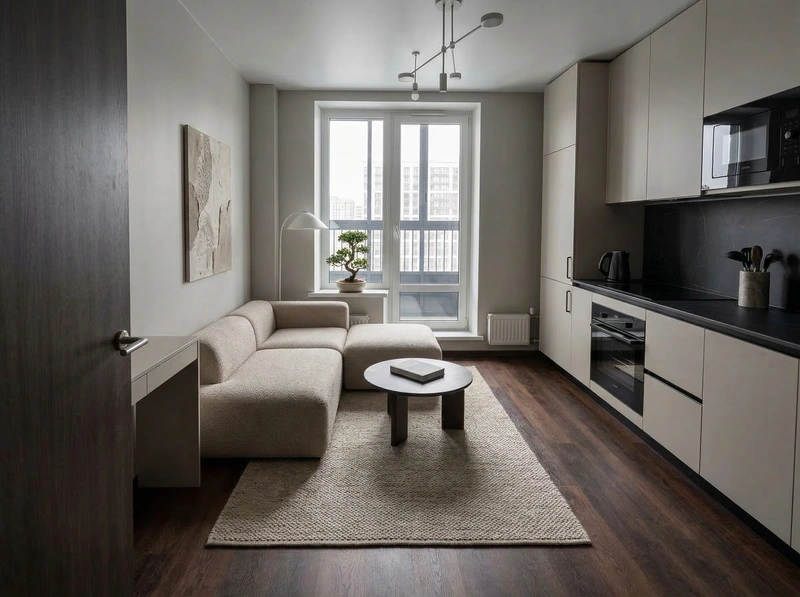 Дизайн интерьера в стиле Минимализм — Гостиная от нейросети RoomGPT