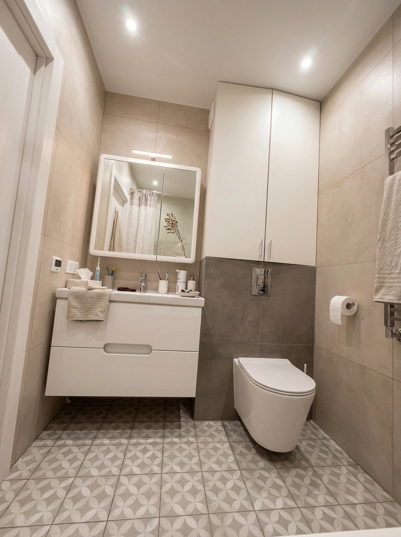 Дизайн интерьера в стиле Сканди — Ванная от нейросети RoomGPT