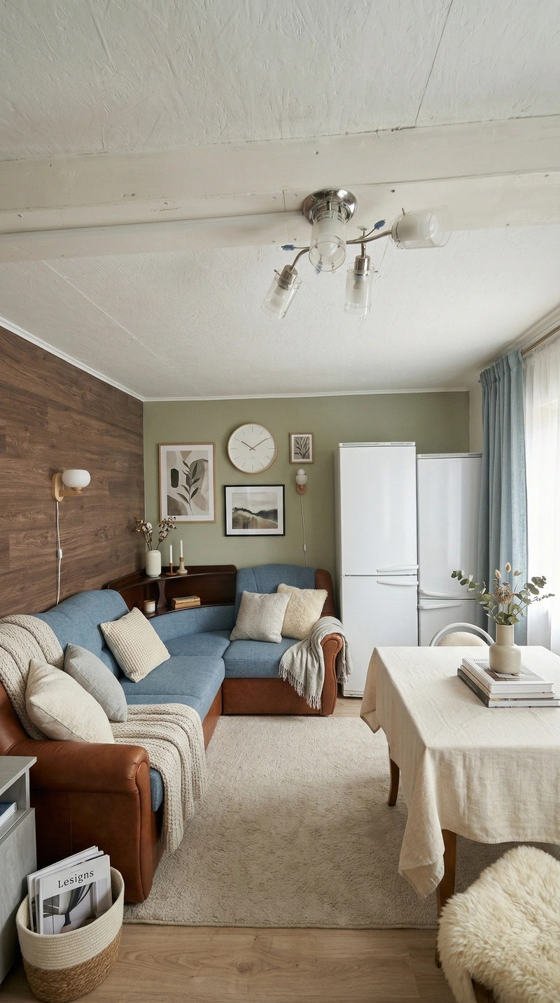 Дизайн гостиной в стиле Хюгге — фото интерьера от нейросети RoomGPT