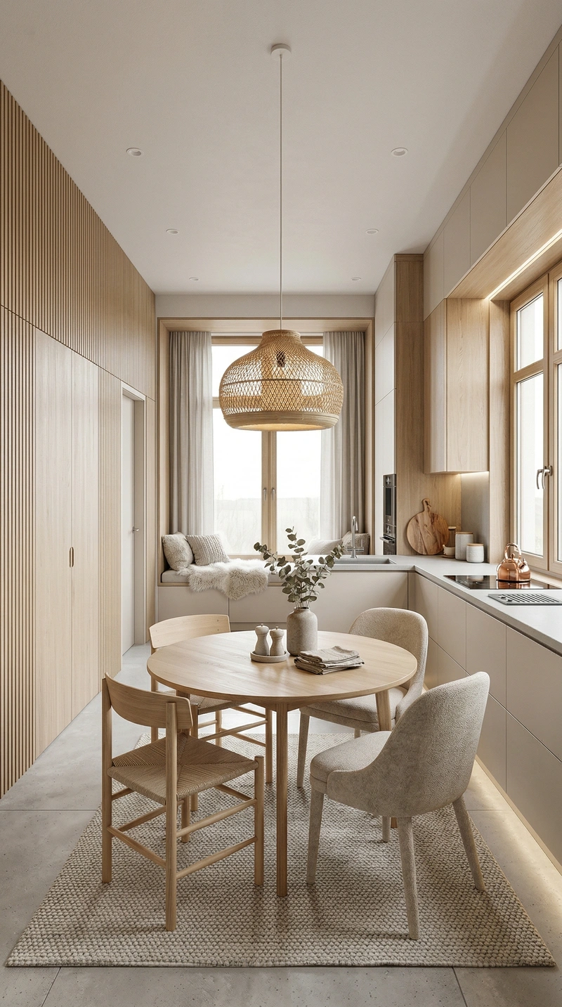 Дизайн кухни в стиле Хюгге — фото интерьера от нейросети RoomGPT