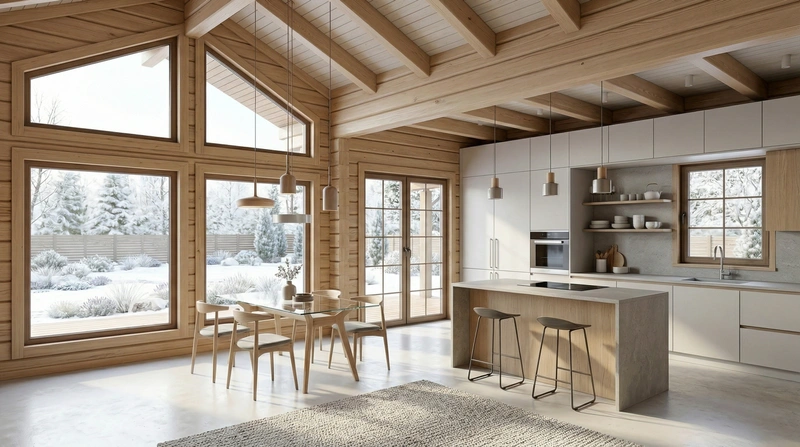 Дизайн кухни в стиле Сканди — фото интерьера от нейросети RoomGPT