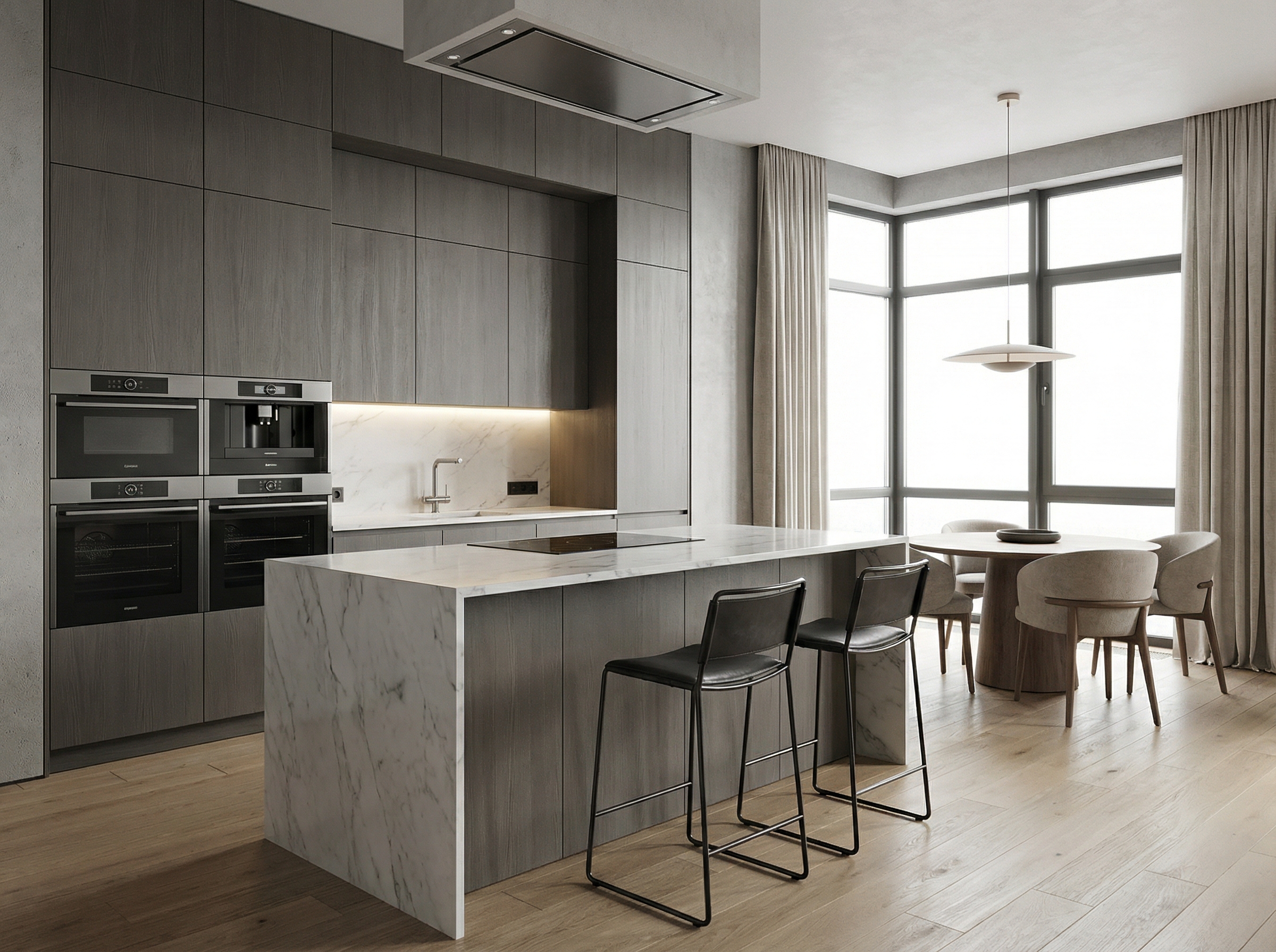 Дизайн кухни в стиле Минимализм — фото интерьера от нейросети RoomGPT