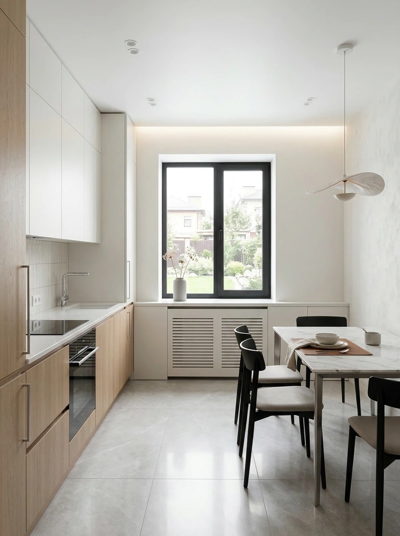 Дизайн интерьера в стиле Минимализм — Кухня от нейросети RoomGPT