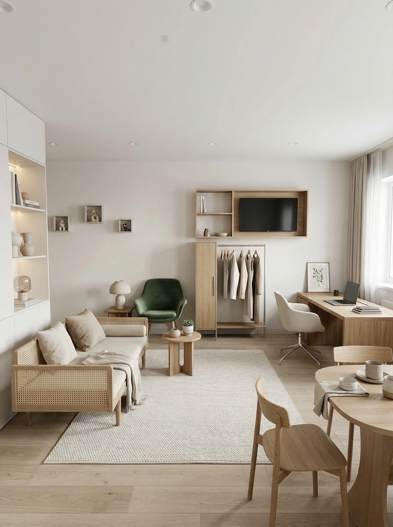 Дизайн интерьера в стиле Сканди — Гостиная от нейросети RoomGPT