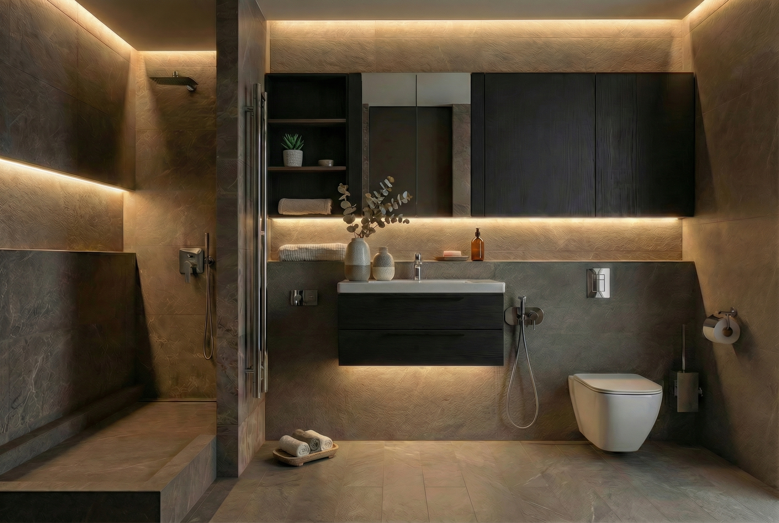 Дизайн ванной в стиле Минимализм — фото интерьера от нейросети RoomGPT