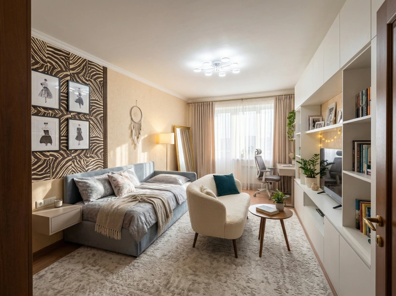 Дизайн детской в стиле Без стиля — фото интерьера от нейросети RoomGPT