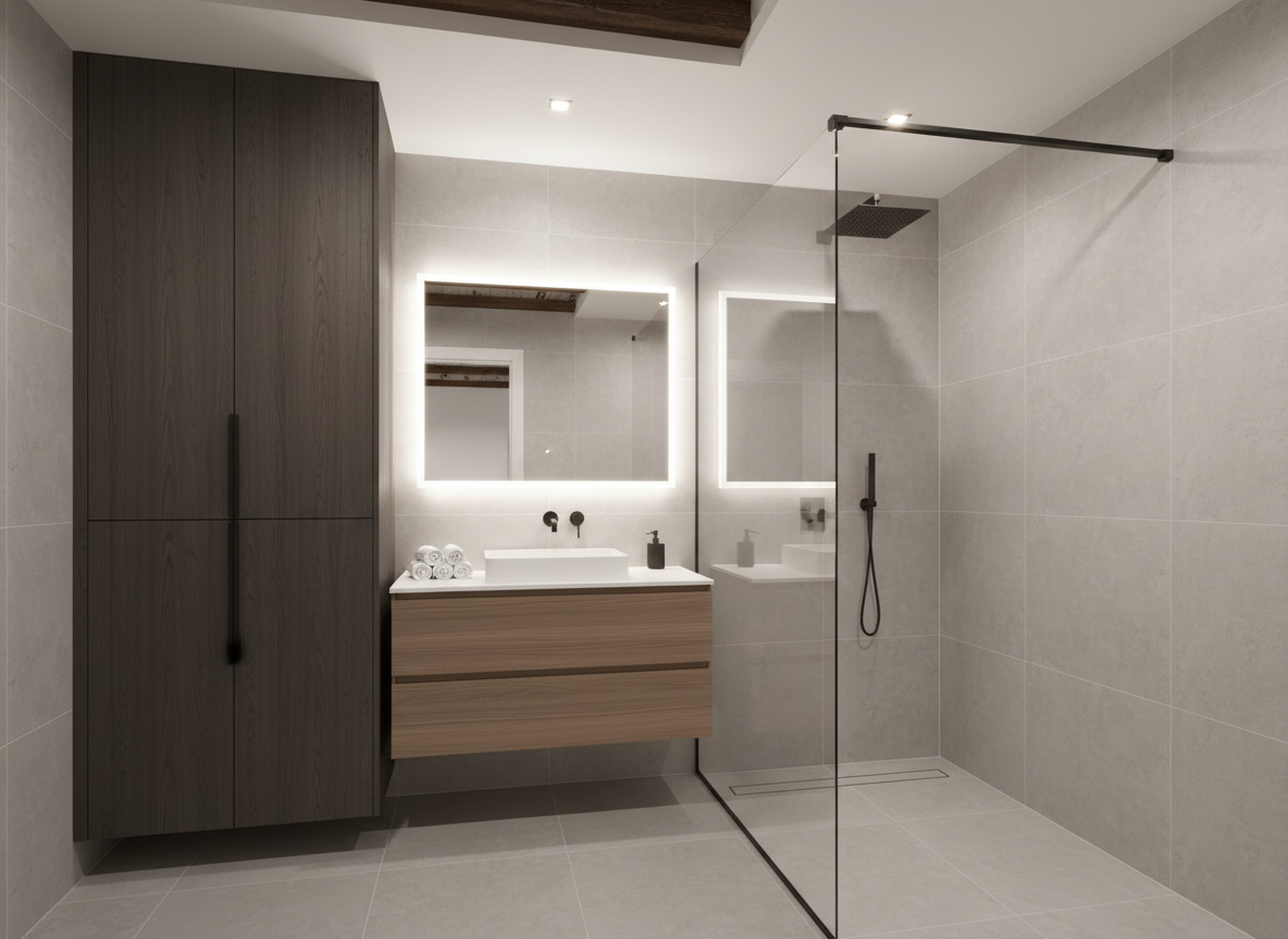 Дизайн ванной в стиле Минимализм — фото интерьера от нейросети RoomGPT