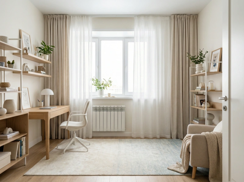 Дизайн интерьера в стиле Сканди — Кабинет от нейросети RoomGPT