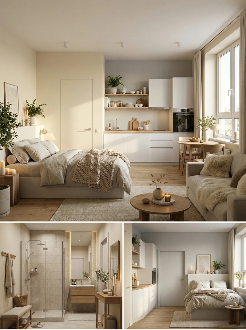 Дизайн интерьера в стиле Хюгге — Спальня от нейросети RoomGPT