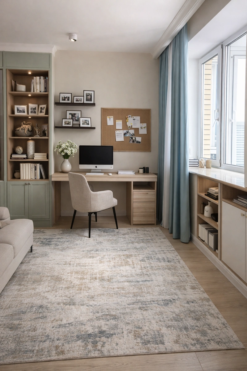 Дизайн интерьера в стиле Контемпорари — Гостиная от нейросети RoomGPT