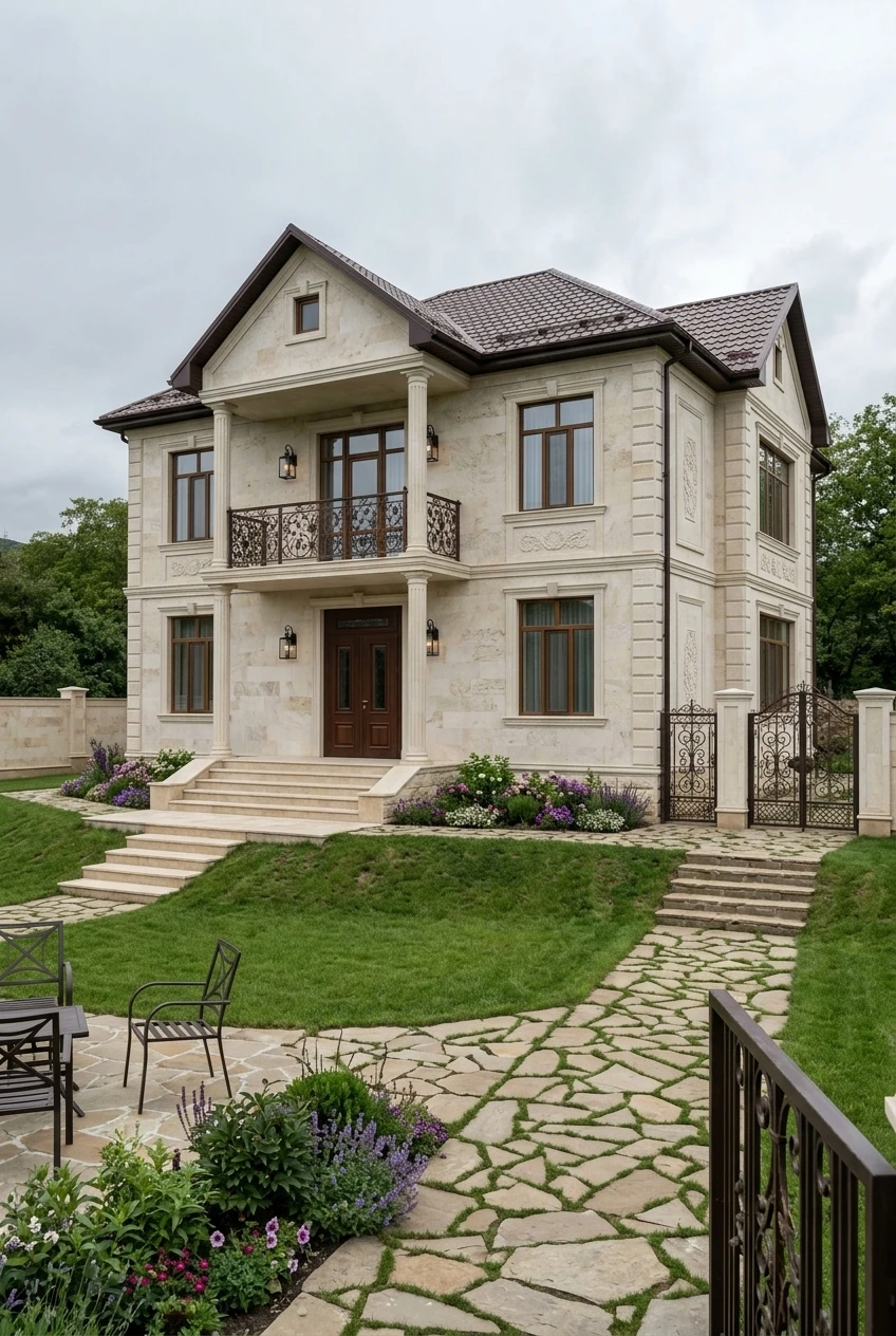Дизайн фасада в стиле Неоклассика — Фасад от нейросети RoomGPT