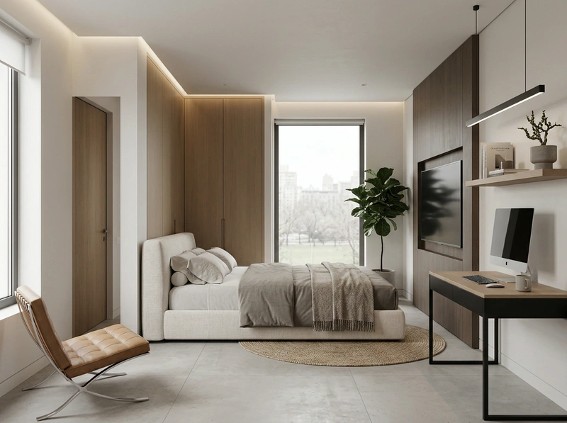 Дизайн спальни в стиле Минимализм — фото интерьера от нейросети RoomGPT