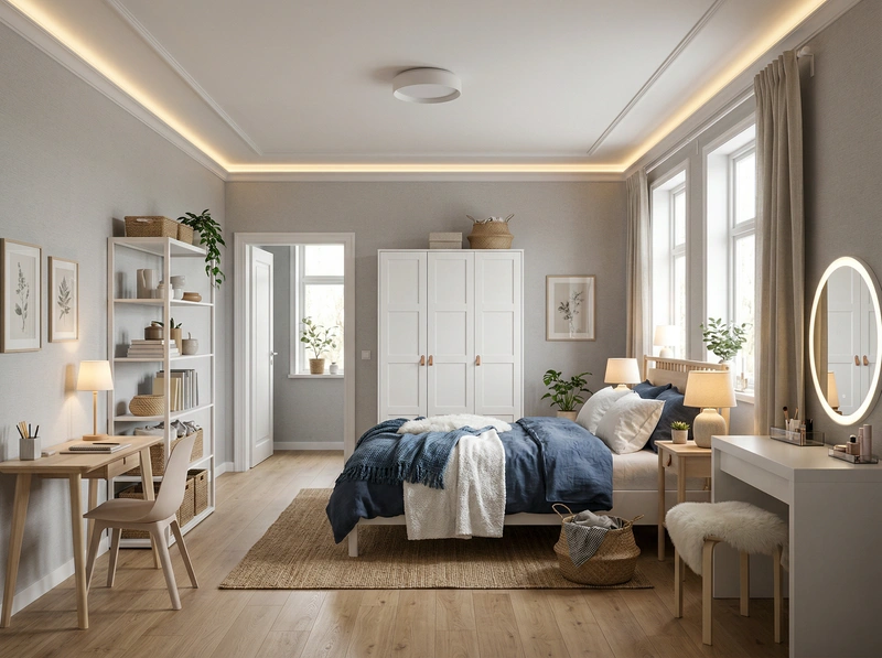 Дизайн интерьера в стиле Хюгге — Спальня от нейросети RoomGPT