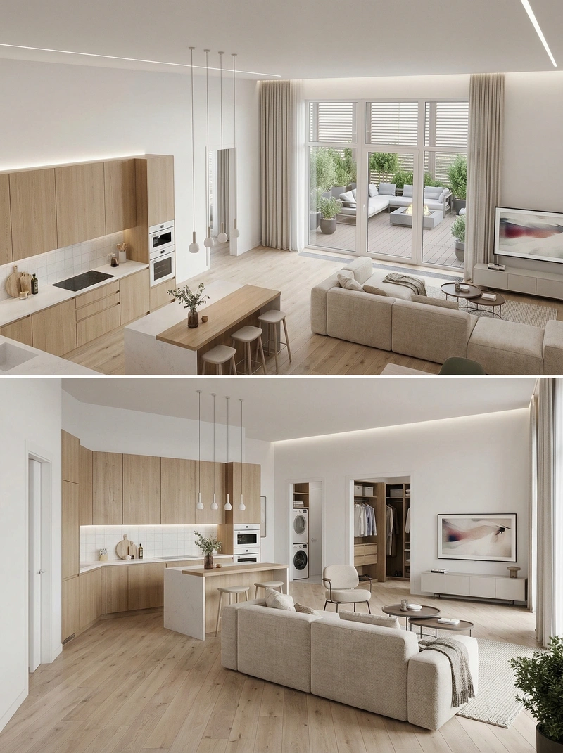 Дизайн гостиной в стиле Сканди — фото интерьера от нейросети RoomGPT