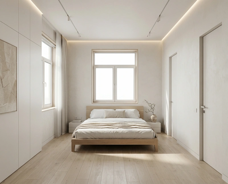 Дизайн спальни в стиле Минимализм — фото интерьера от нейросети RoomGPT