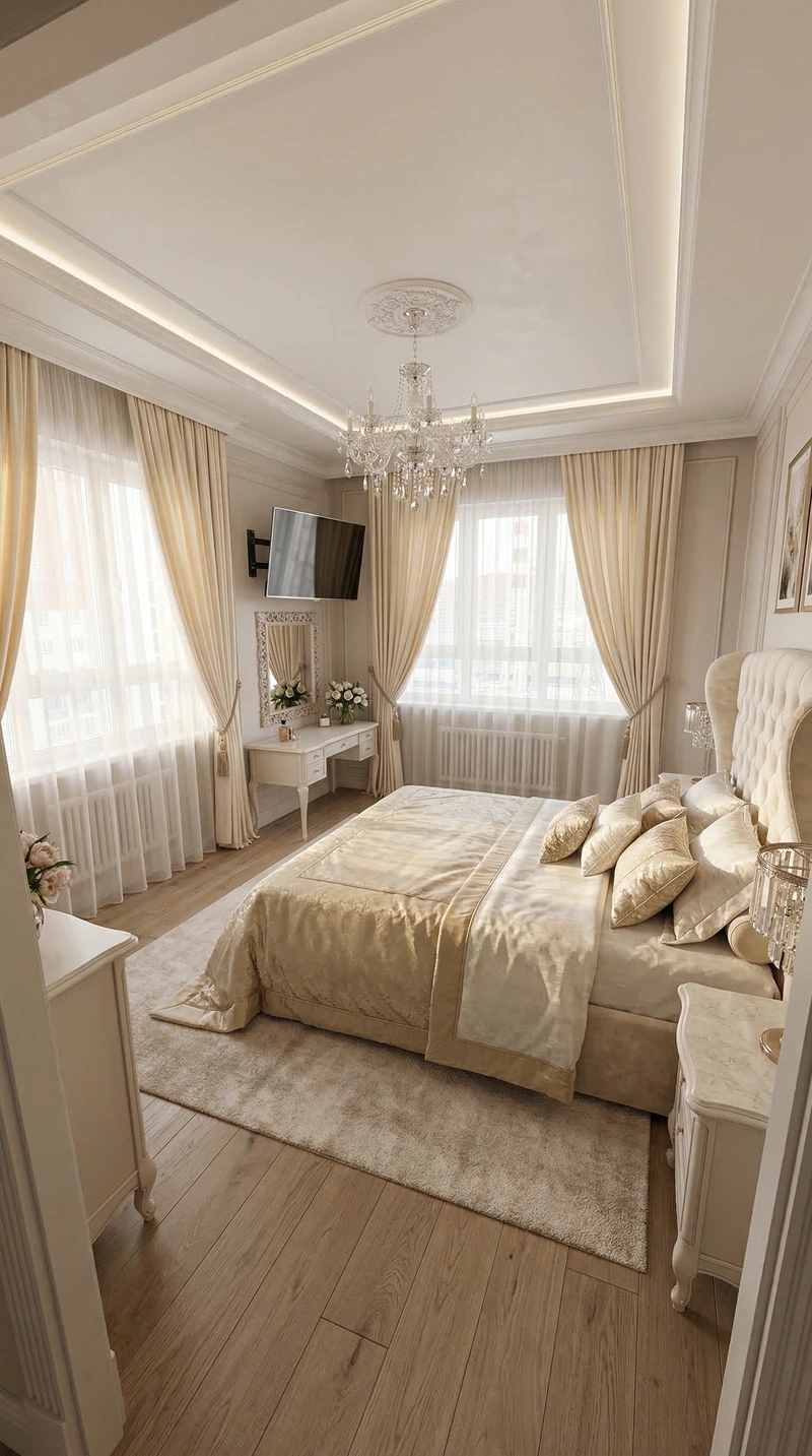 Дизайн интерьера в стиле Классика — Спальня от нейросети RoomGPT