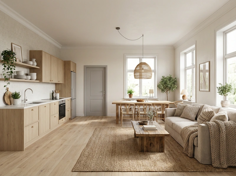 Дизайн интерьера в стиле Хюгге — Гостиная от нейросети RoomGPT