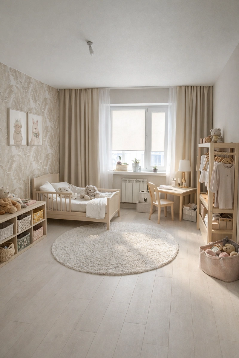 Дизайн интерьера в стиле Сканди — Детская от нейросети RoomGPT