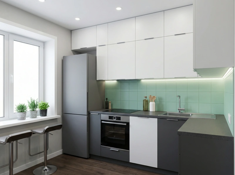 Дизайн интерьера в стиле Контемпорари — Кухня от нейросети RoomGPT