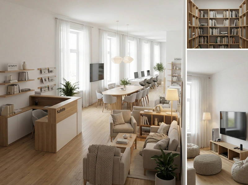 Дизайн интерьера в стиле Хюгге — Гостиная от нейросети RoomGPT