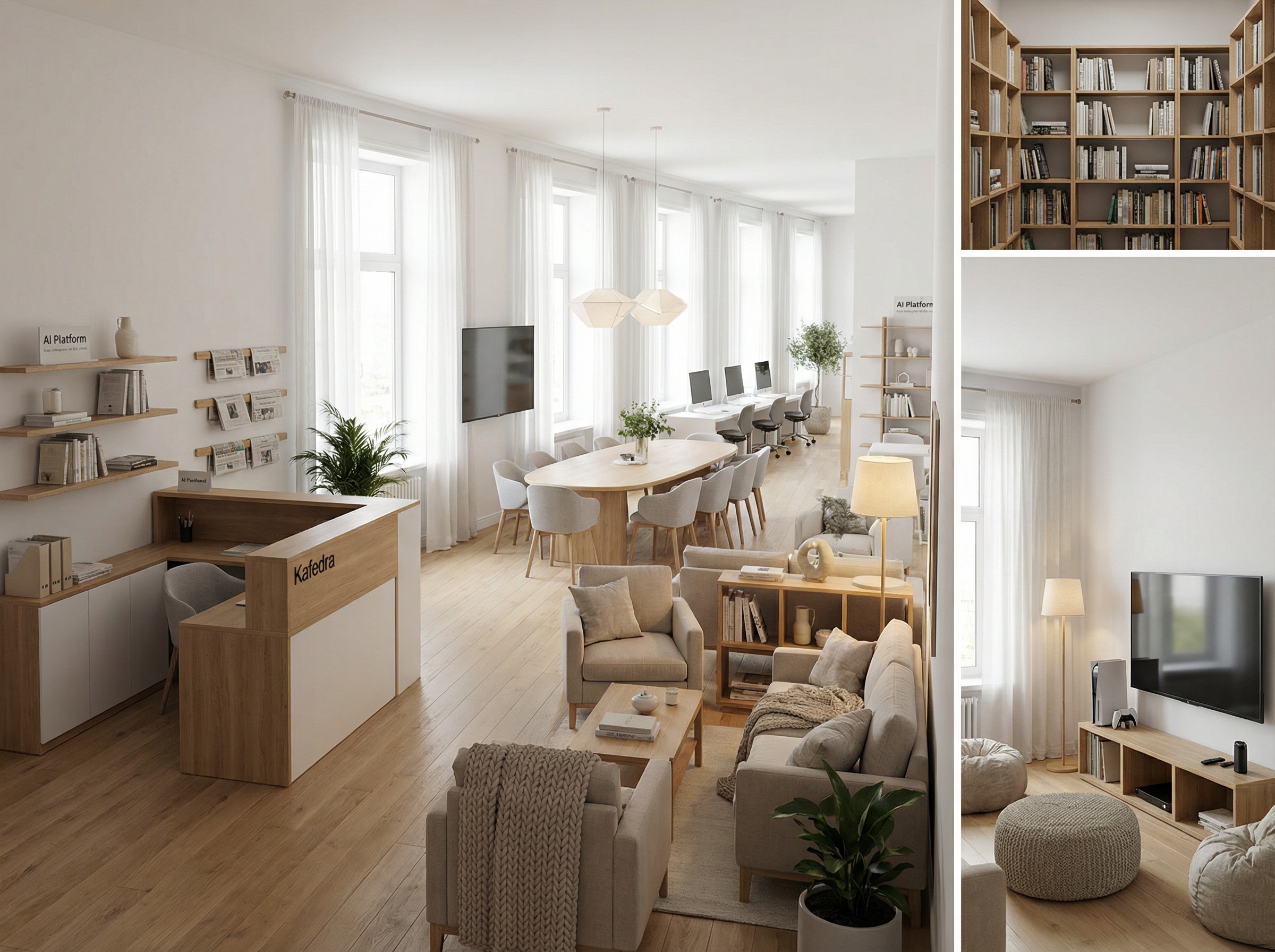 Дизайн гостиной в стиле Хюгге — фото интерьера от нейросети RoomGPT