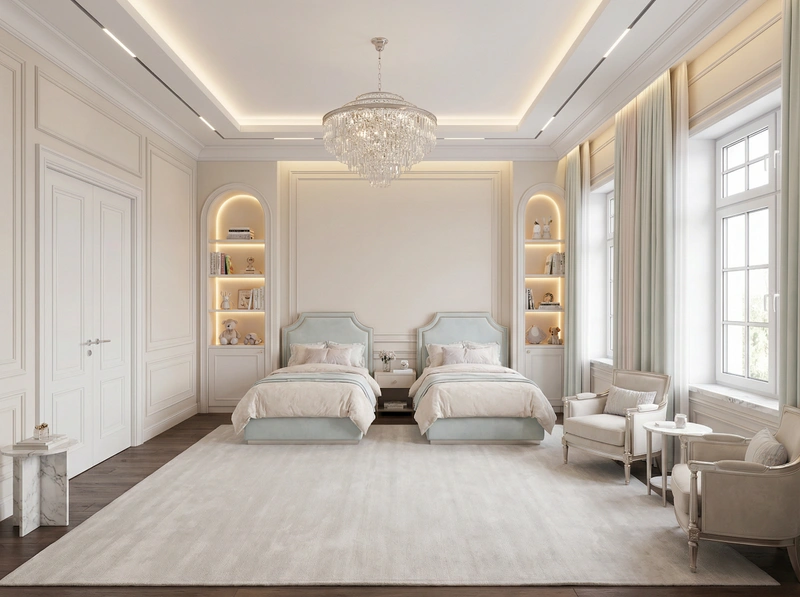 Дизайн интерьера в стиле Классика — Детская от нейросети RoomGPT