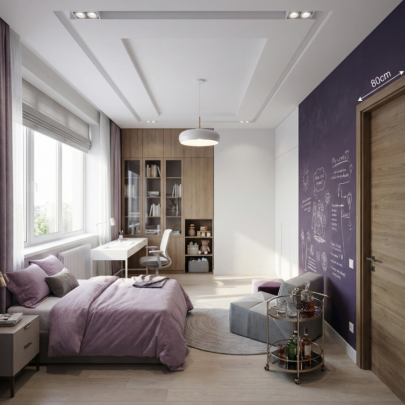 Дизайн интерьера в стиле Контемпорари — Детская от нейросети RoomGPT