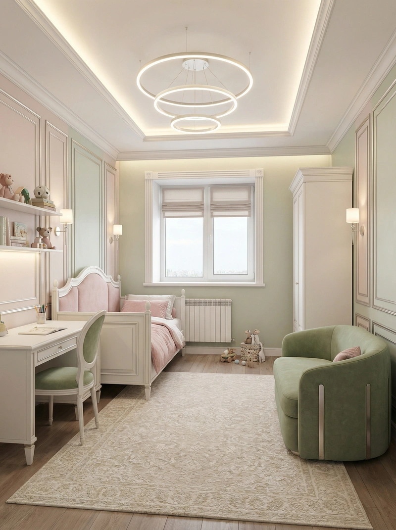 Дизайн интерьера в стиле Неоклассика — Детская от нейросети RoomGPT