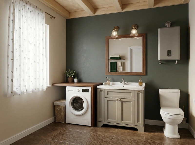 Дизайн ванной в стиле Британский — фото интерьера от нейросети RoomGPT