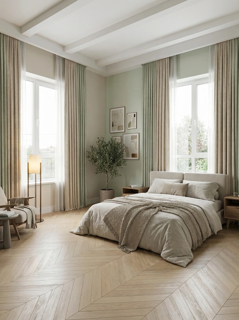 Дизайн интерьера в стиле Сканди — Спальня от нейросети RoomGPT