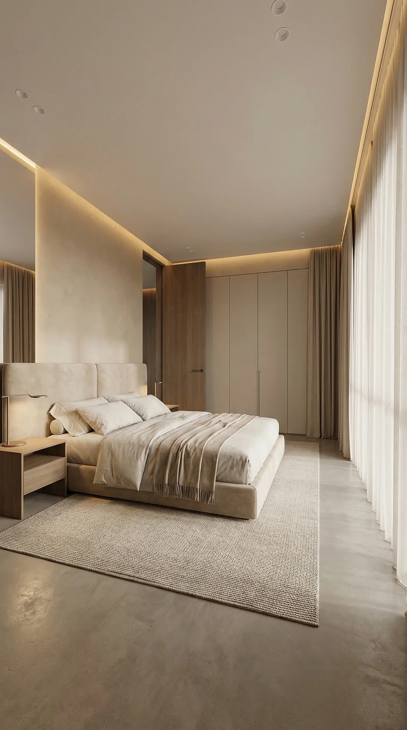 Дизайн интерьера в стиле Минимализм — Спальня от нейросети RoomGPT