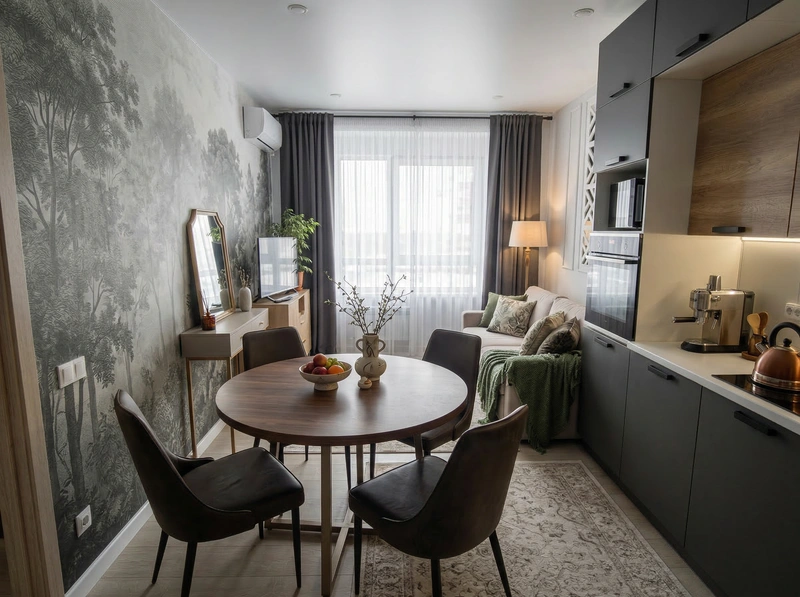 Дизайн кухни в стиле Классика — фото интерьера от нейросети RoomGPT