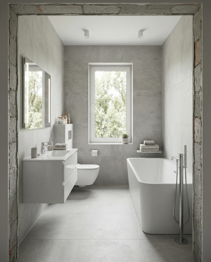 Дизайн ванной в стиле Без стиля — фото интерьера от нейросети RoomGPT