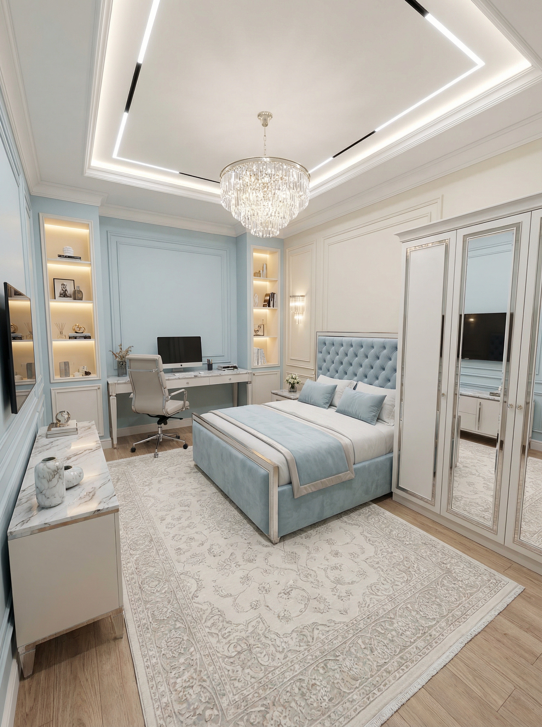 Дизайн спальни в стиле Классика — фото интерьера от нейросети RoomGPT