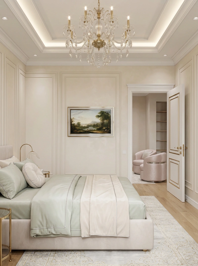 Дизайн интерьера в стиле Неоклассика — Спальня от нейросети RoomGPT